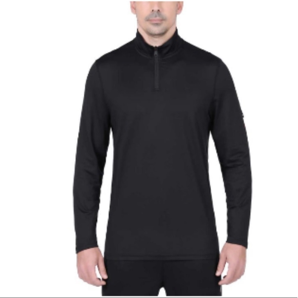 Spyder Active Men’s Lightweight Stretch ¼ Zip Pullover Shirt Black New With Tag